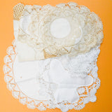 White + Off-White Lace Edge Doily Bundle