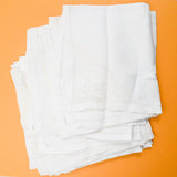 White Filet Lace Corner Fabric Napkins - Set of 11
