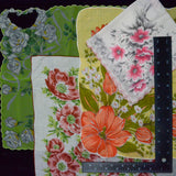 Vintage Colorful Floral Print Handkerchiefs - Set of 4
