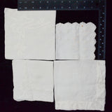 Vintage White Embroidered Handkerchiefs - Set of 4