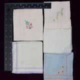 Vintage Pastel Embroidered Handkerchiefs - Set of 5