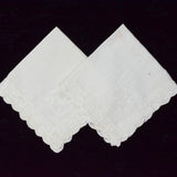 White Elephant Embroidered Handkerchiefs - Set of 2