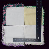 Vintage Crochet Lace Trim Handkerchiefs - Set of 4