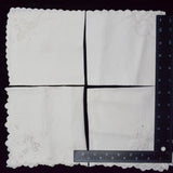 Vintage White Embroidered Eyelet Handkerchiefs - Set of 4
