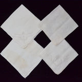 Vintage White Embroidered Handkerchiefs - Set of 4