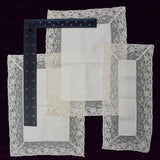 White Handkerchiefs or Doilies with Lace Trim - Set of 3