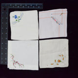 Vintage Embroidered Handkerchiefs - Set of 4