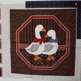White, Brown + Red Duck Print Fabric Panel with Backing Fabric for Pillow, 17" x 44" - 2 Pieces