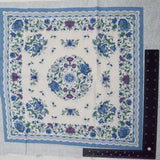 Blue, White + Purple Floral Print Fabric Panel - 36" x 46"