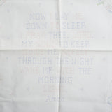 White Fabric Panel with Prayer Printed Embroidery Pattern - 35" x 50"