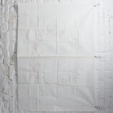White Fabric Panel with Prayer Printed Embroidery Pattern - 35" x 50"