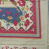 Beige, Blue + Red Country Home Fabric Panel - 36" x 41"