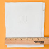 White + Light Pink "M" Monogrammed Napkin - 19" x 32"