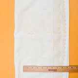 White Lace-Trimmed + Embroidered Eyelet Vintage Pillowcases, 21" x 31" - Set of 2
