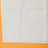 White Floral Vintage Pillowcase - 19" x 30"