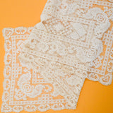 White Filet Lace Runner - 13" x 38"