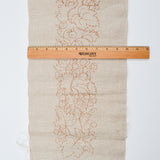 Natural Linen Fabric with Stamped Berries + Flowers Pattern for Embroidery - 10" x 37"