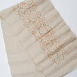 Natural Linen Fabric with Stamped Berries + Flowers Pattern for Embroidery - 10" x 37"