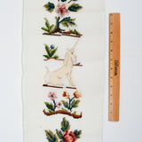 Unicorn + Flowers Paragon Bellpull Preworked Needlepoint Panel - 10" x 56"