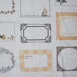 Brown + White Quilt Label Fabric Panel - 23" x 44"