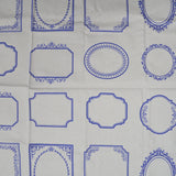 Blue + White Quilt Label Fabric Panel - 23" x 42"