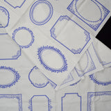 Blue + White Quilt Label Fabric Panel - 23" x 42"