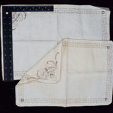 Beige + Brown Embroidered Placemats - Set of 2