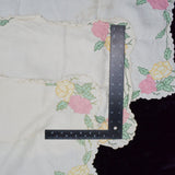 White, Yellow, Pink + Green Floral Applique + Embroidered Runners - 14" x 32, 14" x 49", and 14" x 66"