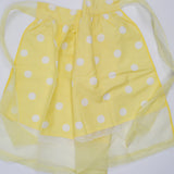 Yellow + White Polka Dot Sheer Trim Waist Apron
