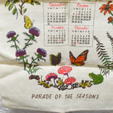 Parade of the Seasons 1979 Calendar Tea Towel - 16" x 27"