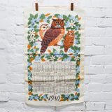 Owl Family 1980 Calendar Tea Towel - 16" x 26"