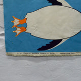 Penguin Print Vintage Finnish Fabric Panel - 24" x 58"