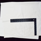 White Scalloped Lined Table Runner with Floral Whitework Embroidery - 19" x 68"