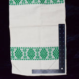 White + Green Floral Woven Fabric Tube - 14" x 25"
