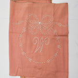 Pink + White "W" Monogrammed Fabric Panels
