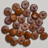 Brown 3/4" Leather Knot Buttons with Shank - Bag of 20+ Default Title