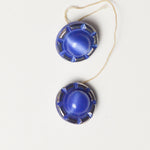 Blue Domed Plastic Shank Buttons - Set of 2 Default Title