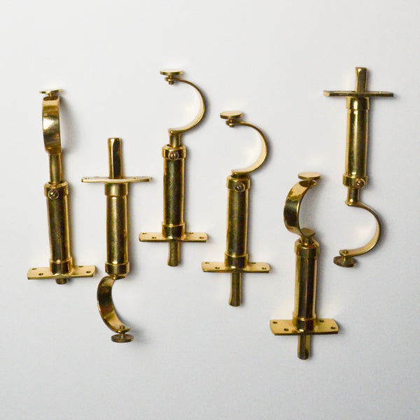 Heavy Brass Extendable Curtain Rod Holders Set of 6 Make & Mend
