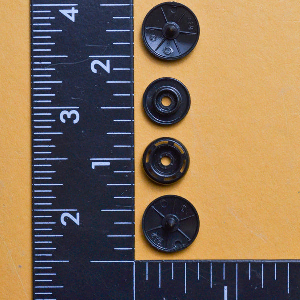 ▷ Snap Fasteners - Black Plastic Snap Fasteners Button 12 mm 20L / 15/32