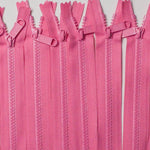 Pink 7" Non-Separating Molded Plastic Zippers - Pack of 10 Default Title