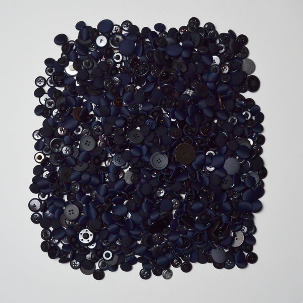 Black, Gray + Dark Navy Blue Cloth + Assorted Button Bundle