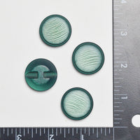 Green Textured Plastic Shank Buttons - Set of 4
