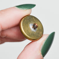Pearly Glass Domed Brass Shank Buttons - Set of 6