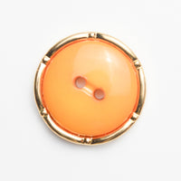 Orange + Gold Plastic Two-Hole Buttons - Set of 12