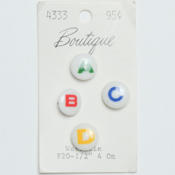 Alphabet Buttons - Set of 4
