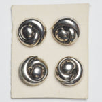 Silver Metal Shank Buttons - Set of 4