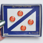 Yellow + Red Checkered Button Mates By Dante Button Covers - Set of 4