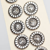 Silver Metal Two-Hole Buttons - Set of 9
