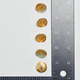Gold Textured Metal Shank Buttons - Set of 5