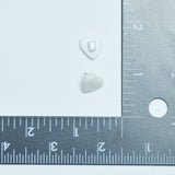 White Heart-Shaped Plastic Self Shank Buttons - Set of 2